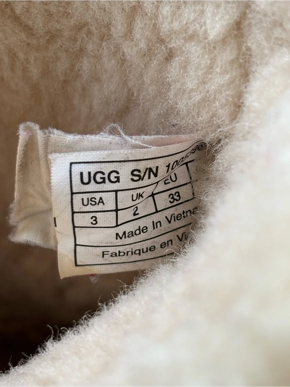 UGG Australia Brown Suede Shearling Boots Kids Size 3 EU 33 Fold Over Cuff